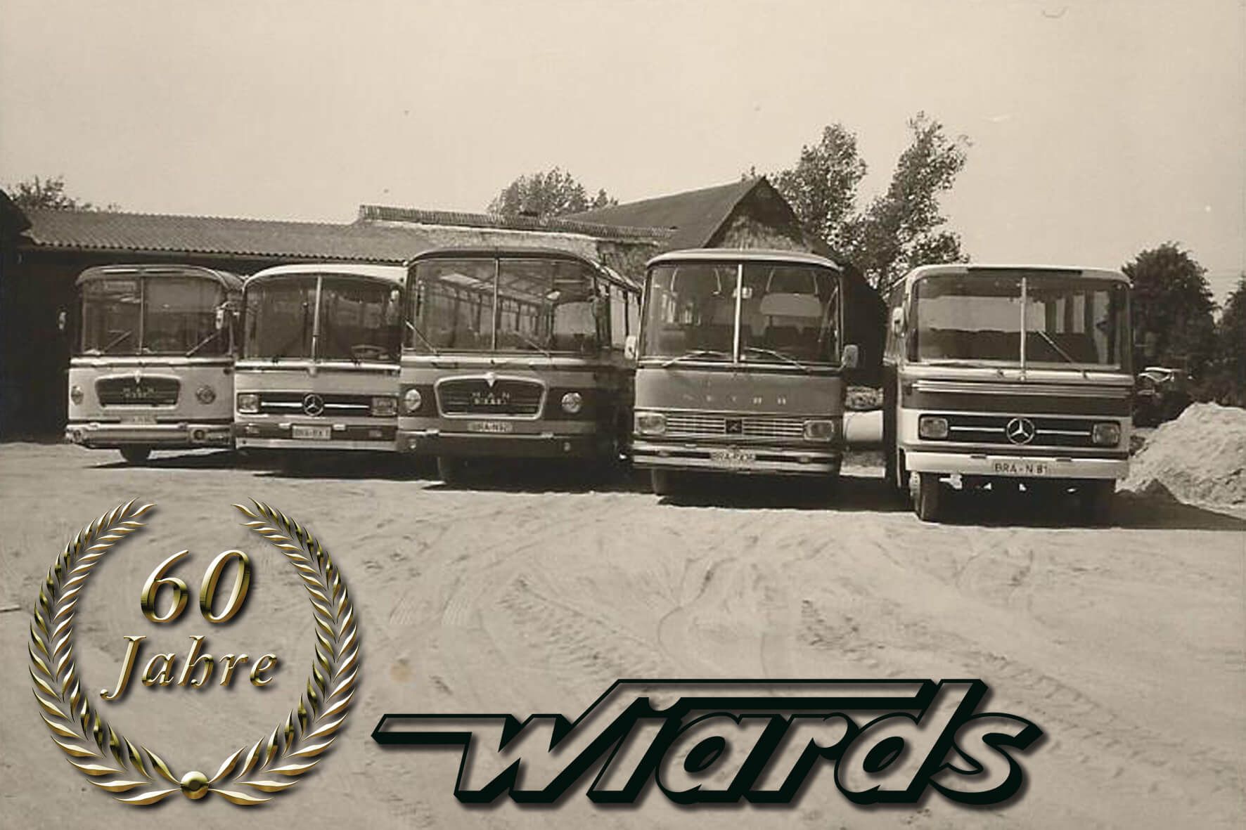 Alter Reisebusfuhrpark - Unternehmensgeschichte  Wiards Reisen in Elsfleth